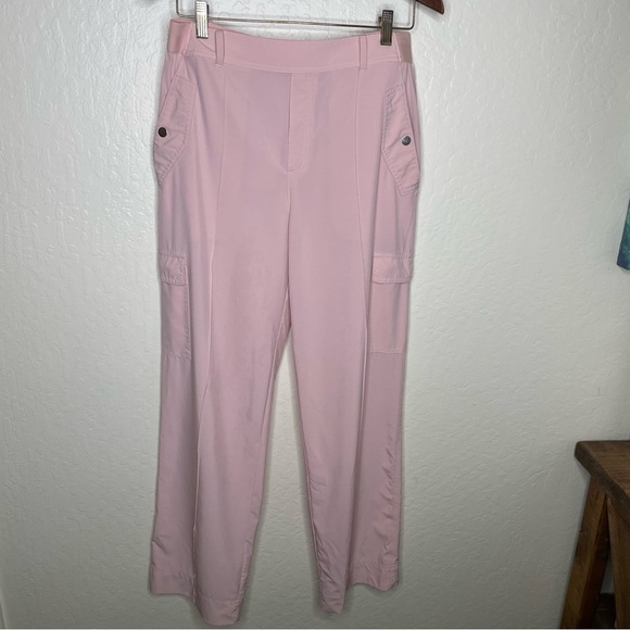 ATHLETA Vienna Women’s Cargo Pants Light Orchid Pink Size 12 Petal Pink Wide Leg - Picture 2 of 13